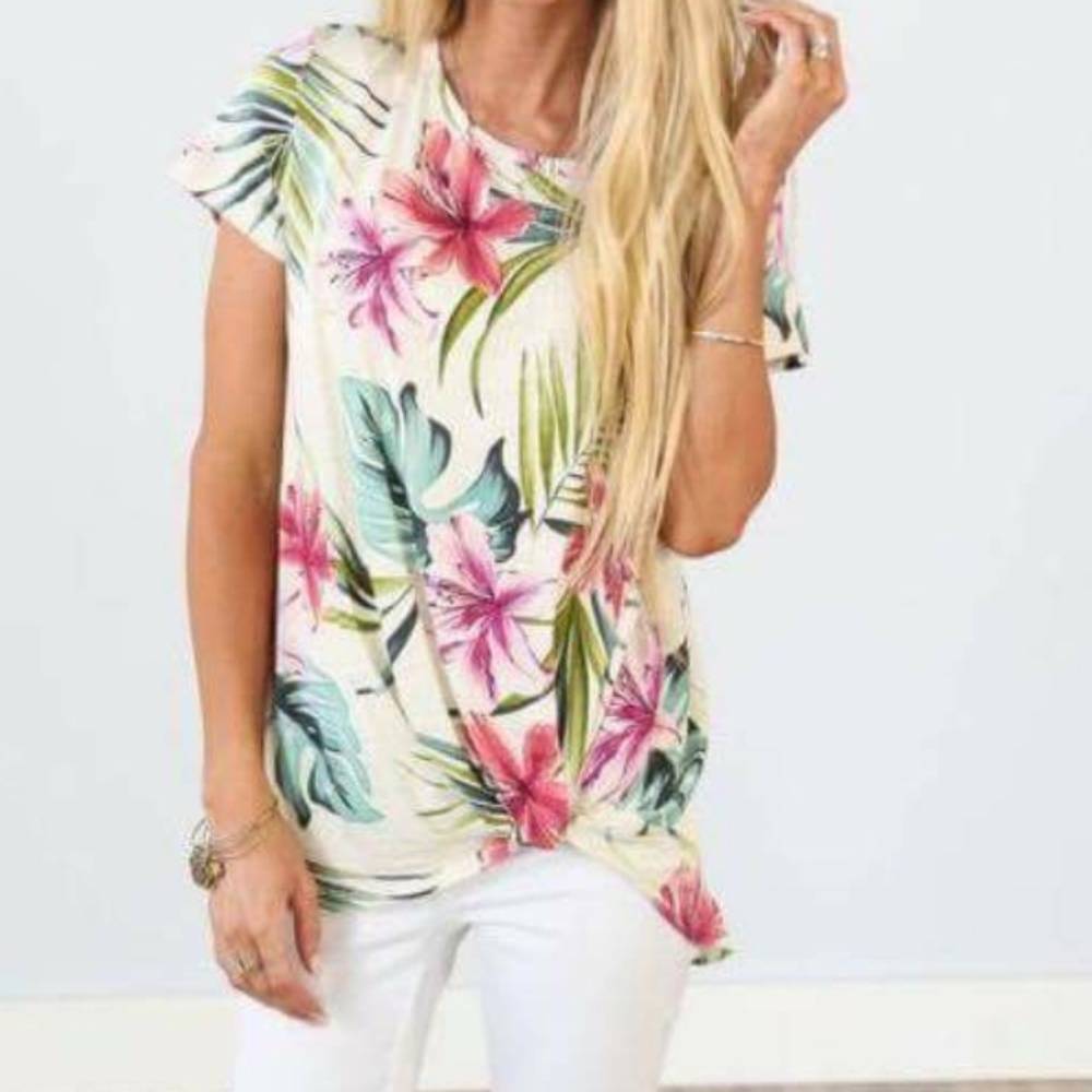 Knotted print top
